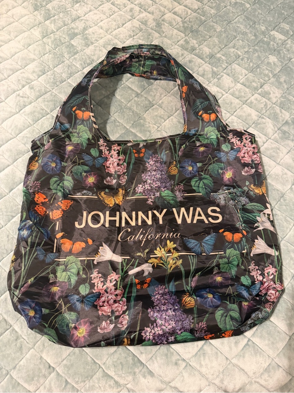 Johnny Was Floral Butterfly Tote Bag - Black